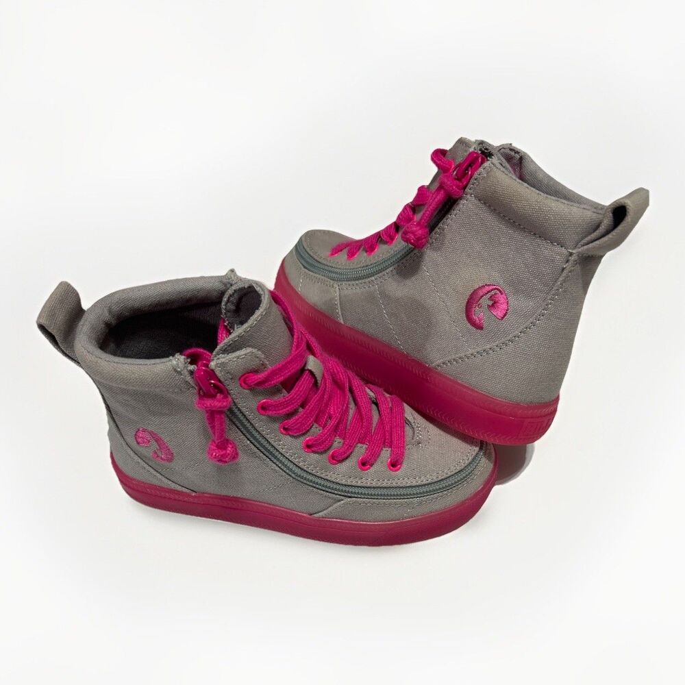 BILLY Footwear Kids Size 13 M Classic Lace High Top Sneakers Adaptive Grey Pink